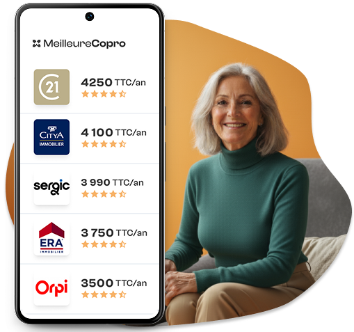 Affichage d'une comparaison de syndic sur un téléphone